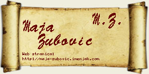 Maja Zubović vizit kartica